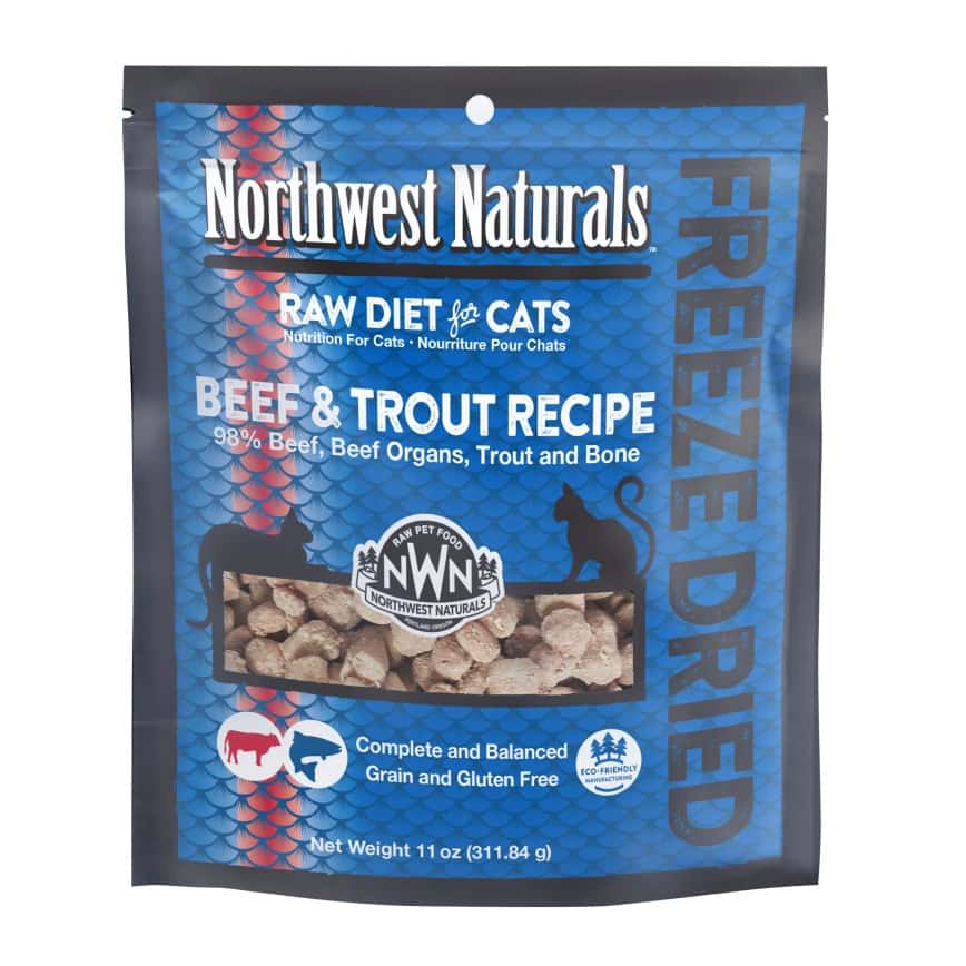 Northwest Naturals 無穀物凍乾脫水貓糧 牛肉+鱒魚 11oz 311g